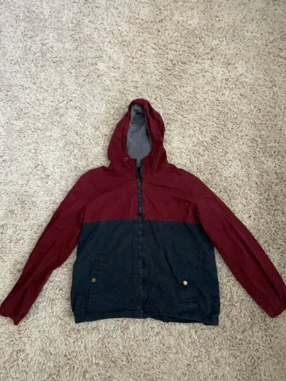 Nomad Red Hooded Jacket with Contrast Lining